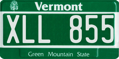 VT license plate XLL855