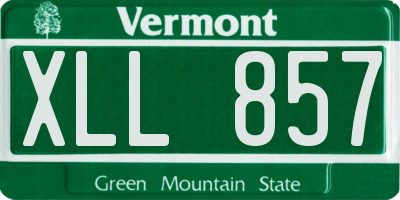 VT license plate XLL857