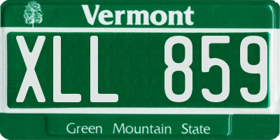 VT license plate XLL859