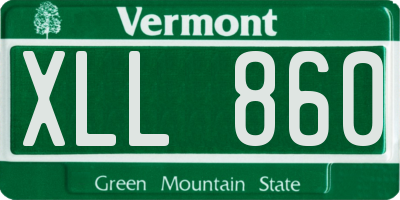 VT license plate XLL860