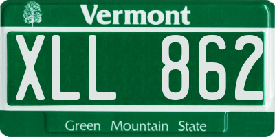 VT license plate XLL862