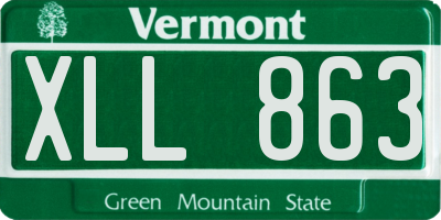 VT license plate XLL863