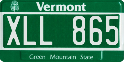 VT license plate XLL865
