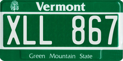 VT license plate XLL867