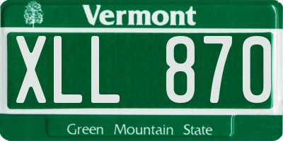 VT license plate XLL870