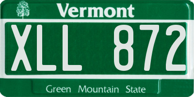 VT license plate XLL872