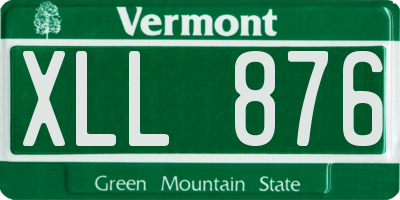 VT license plate XLL876
