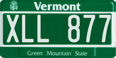 VT license plate XLL877