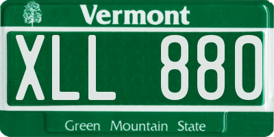 VT license plate XLL880