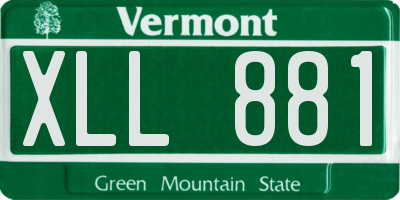 VT license plate XLL881