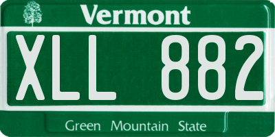 VT license plate XLL882