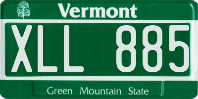 VT license plate XLL885