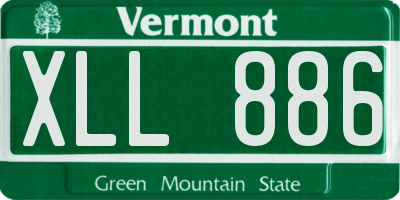 VT license plate XLL886