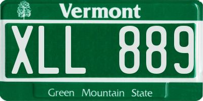 VT license plate XLL889