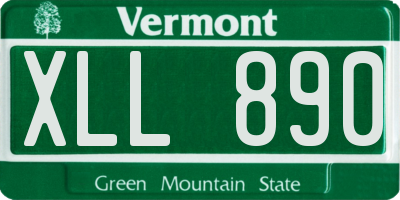 VT license plate XLL890