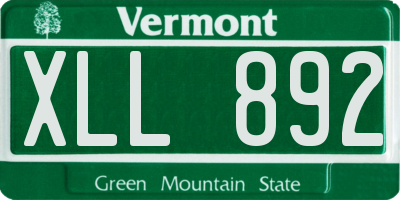 VT license plate XLL892