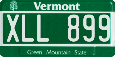 VT license plate XLL899