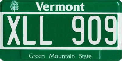 VT license plate XLL909