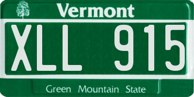 VT license plate XLL915