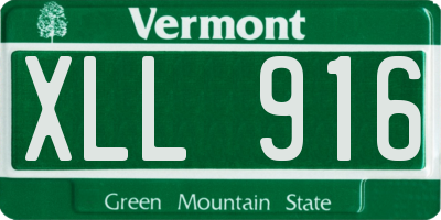 VT license plate XLL916