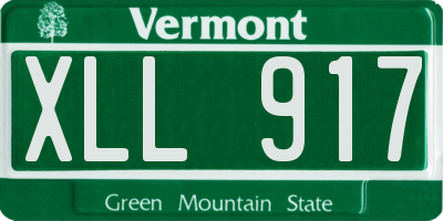 VT license plate XLL917