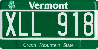 VT license plate XLL918