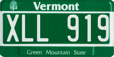 VT license plate XLL919