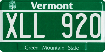 VT license plate XLL920