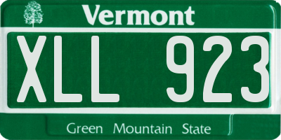 VT license plate XLL923