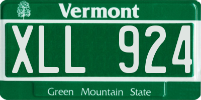 VT license plate XLL924