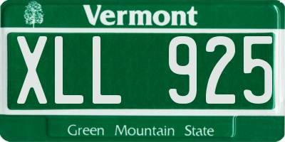 VT license plate XLL925