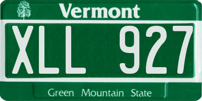 VT license plate XLL927