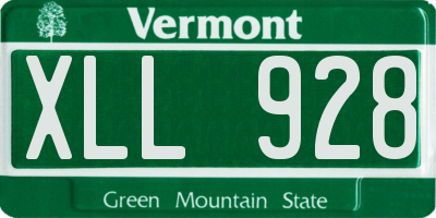 VT license plate XLL928