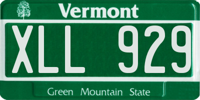 VT license plate XLL929