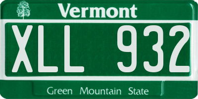 VT license plate XLL932