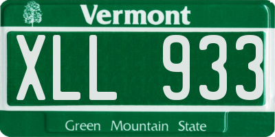 VT license plate XLL933
