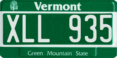 VT license plate XLL935
