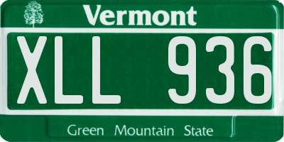 VT license plate XLL936