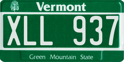 VT license plate XLL937
