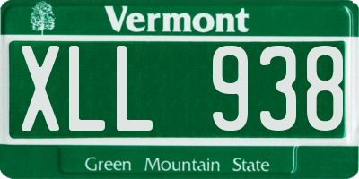 VT license plate XLL938