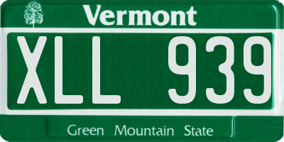 VT license plate XLL939