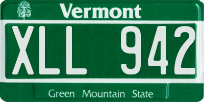 VT license plate XLL942