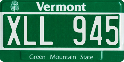 VT license plate XLL945