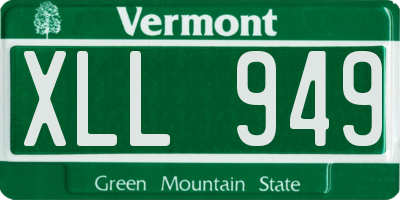 VT license plate XLL949