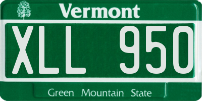 VT license plate XLL950