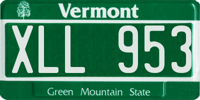 VT license plate XLL953