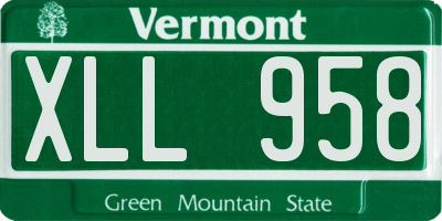 VT license plate XLL958