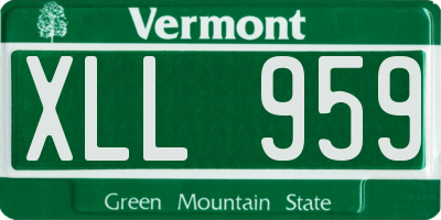 VT license plate XLL959