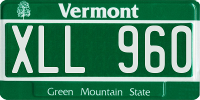 VT license plate XLL960