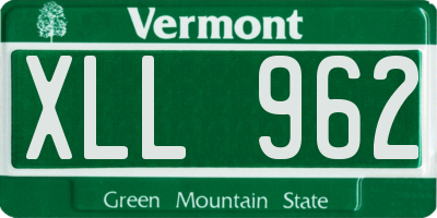 VT license plate XLL962